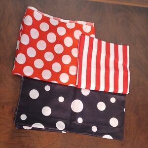 Polka Dot and Striped Fabric Set - Red, Black, and White 6552